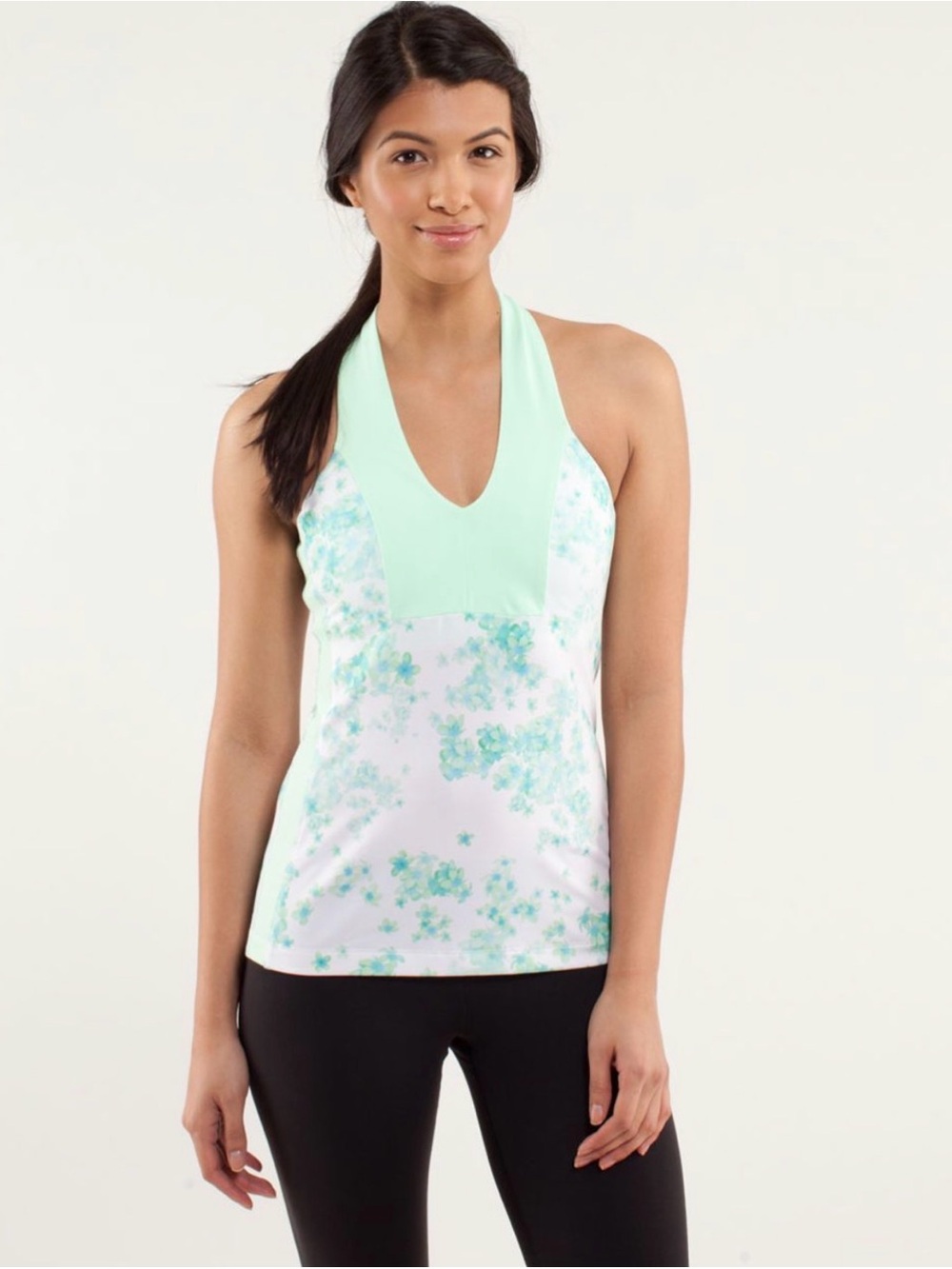 LULULEMON Open Soul Tank in Frangipani Very Green / Fresh Teal | W1C19S